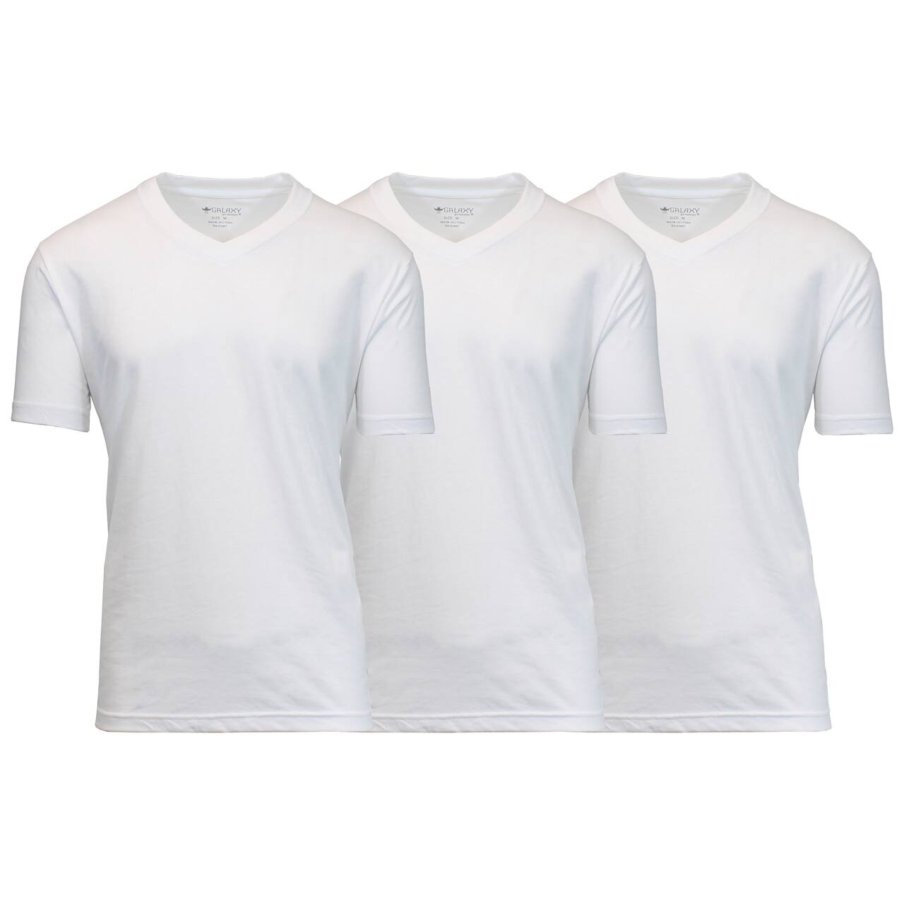 Galaxy by Harvic Men's Short Sleeve V-Neck T-Shirt 3 Pack